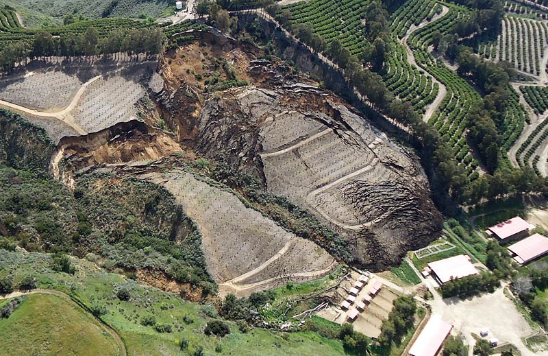 engineering geology: large landslide photo